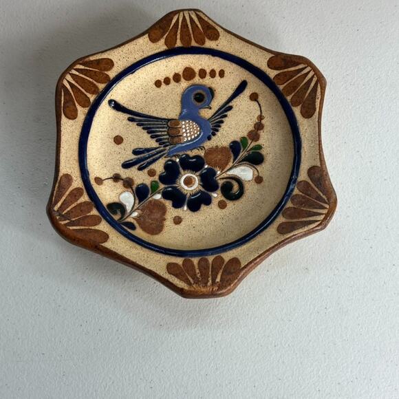 Vintage Tonala Mexico Sandstone Pottery Bird Wall Hanging 6.5" Folk Art - Picture 1 of 6